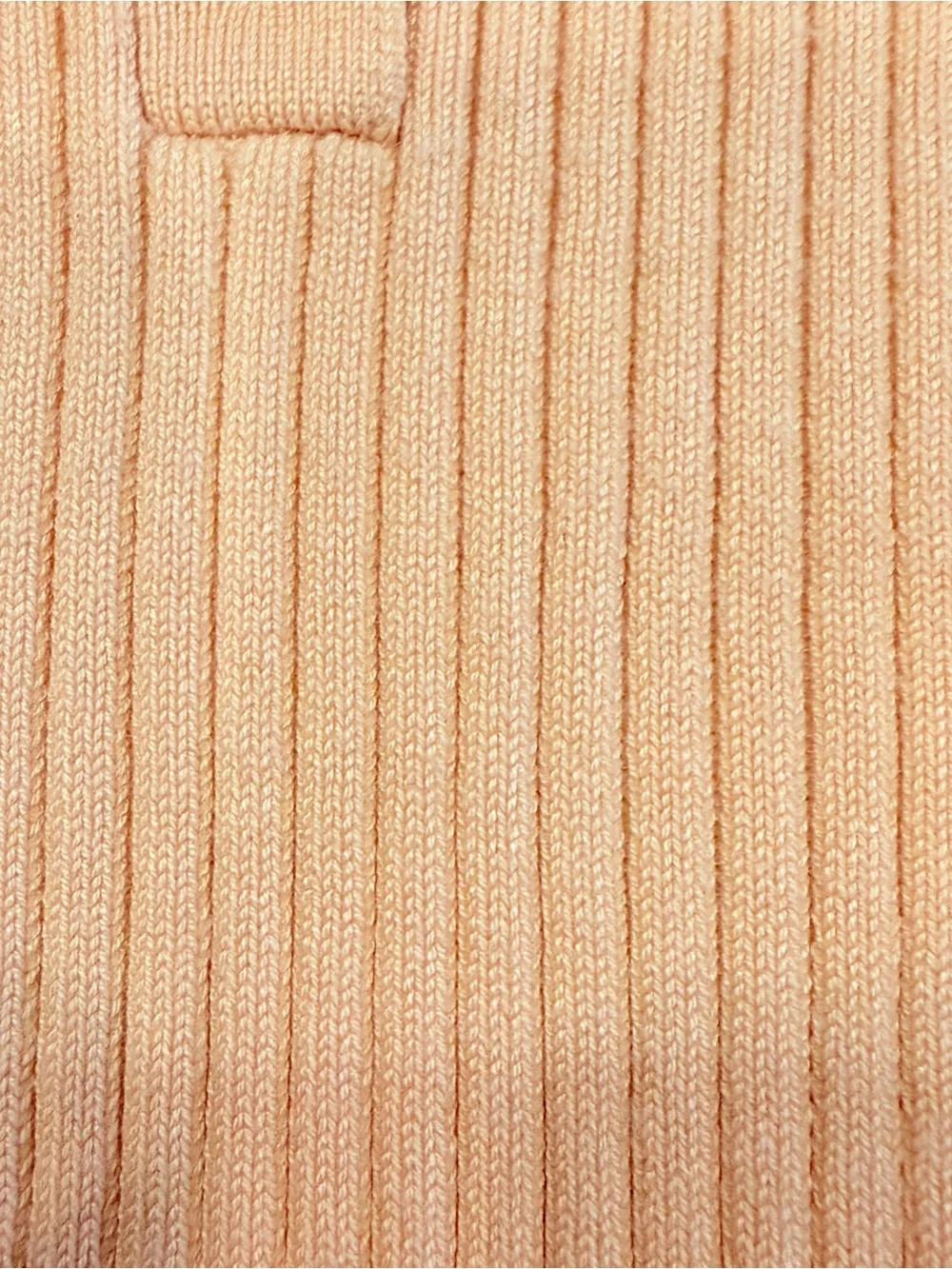 Avec Les Filles Light Peach Ribbed Knit Polo Collared Women’s Sz XL EUC